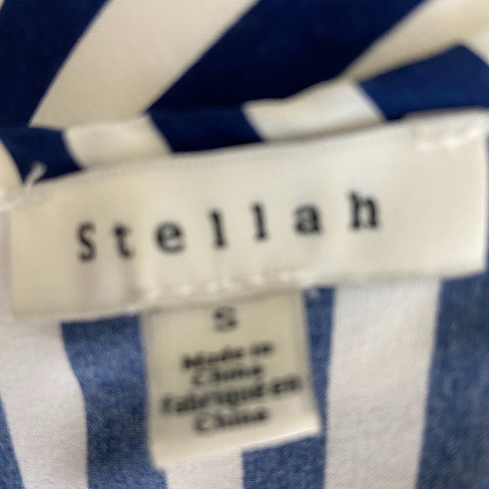 Stellah Blue& White Strip Ruffle Dress Size Small - Picture 5 of 6